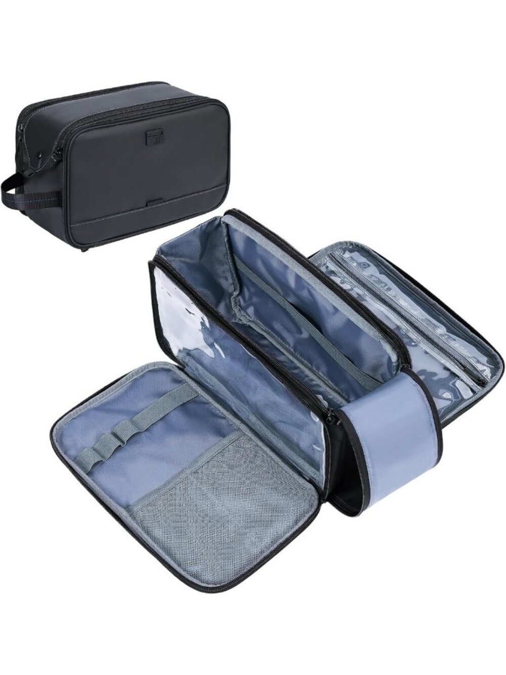 Versatile Medium Water-Resistant Travel Toiletry Bag, Double-Sided Dopp Kit
